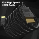 10 Meter High-Speed HDMI Cable - Hdmi Arc Enabled | 64 Gbps | 4K 120Hz | 1080P 240Hz | Strong & Durable | Supports Up To 32 Audio Channels | Gold Plated | 10 Meter, Black (Pack of 1)