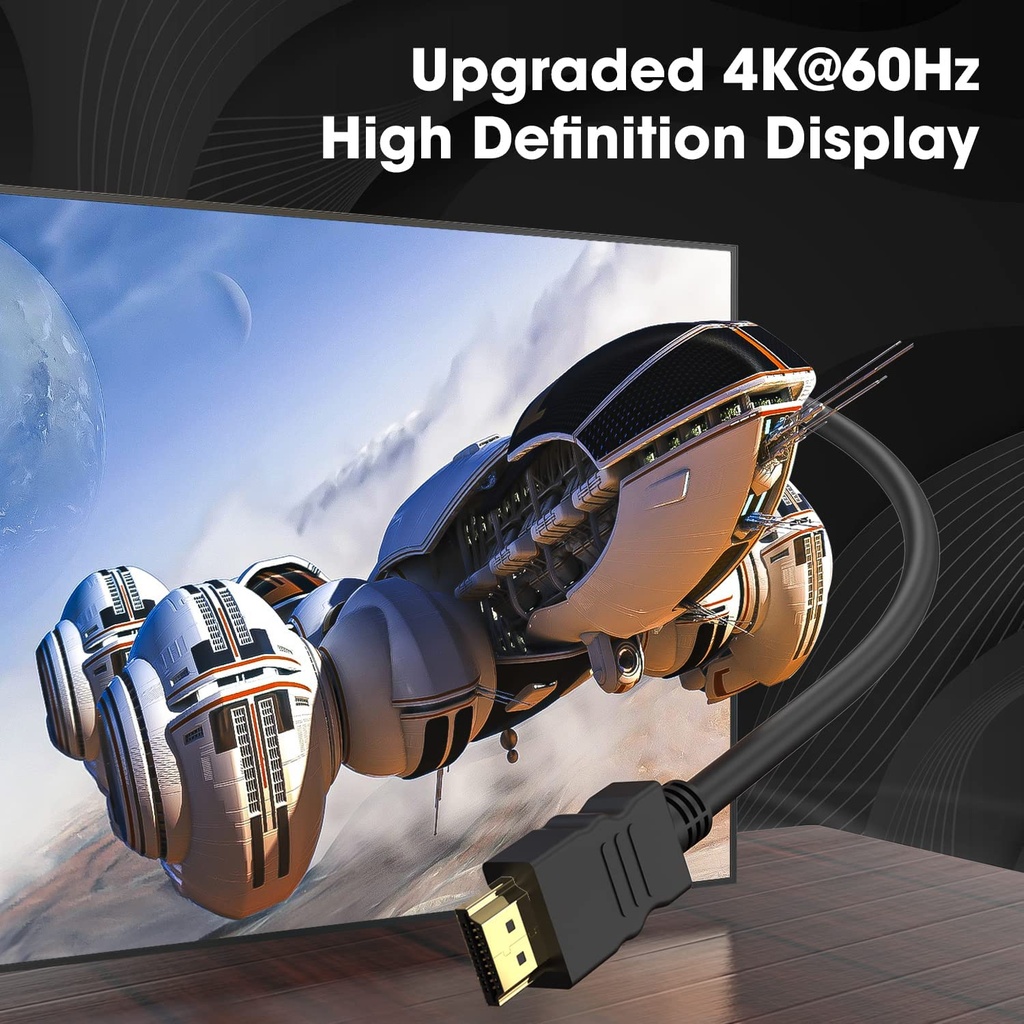 10 Meter High-Speed HDMI Cable - Hdmi Arc Enabled | 64 Gbps | 4K 120Hz | 1080P 240Hz | Strong & Durable | Supports Up To 32 Audio Channels | Gold Plated | 10 Meter, Black (Pack of 1)